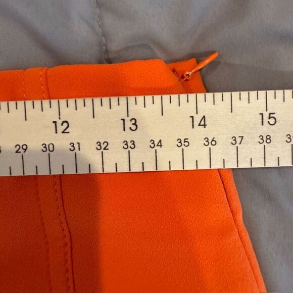 ZARA High Waist Pintuck Mini Skirt in Orange Size Small - Picture 6 of 8